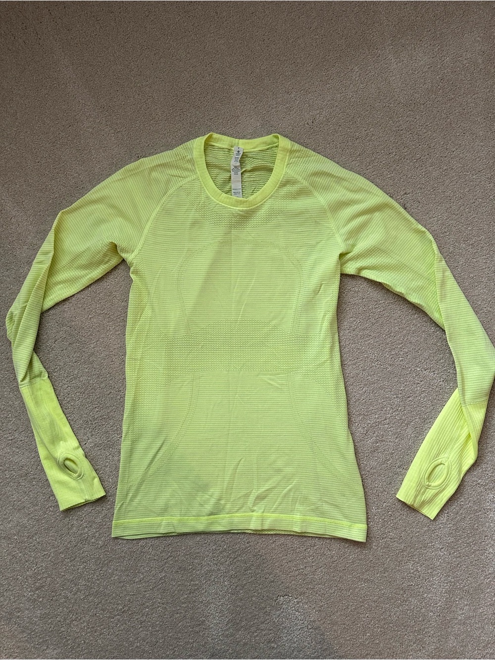 EUC - Lululemon - Swiftly Tech long sleeve shirt - fun neon pale yellow-green - Picture 2 of 7